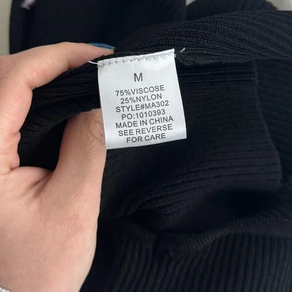 Pink Lily Black Ribbed Halter Neck Top NWOT - Picture 4 of 4